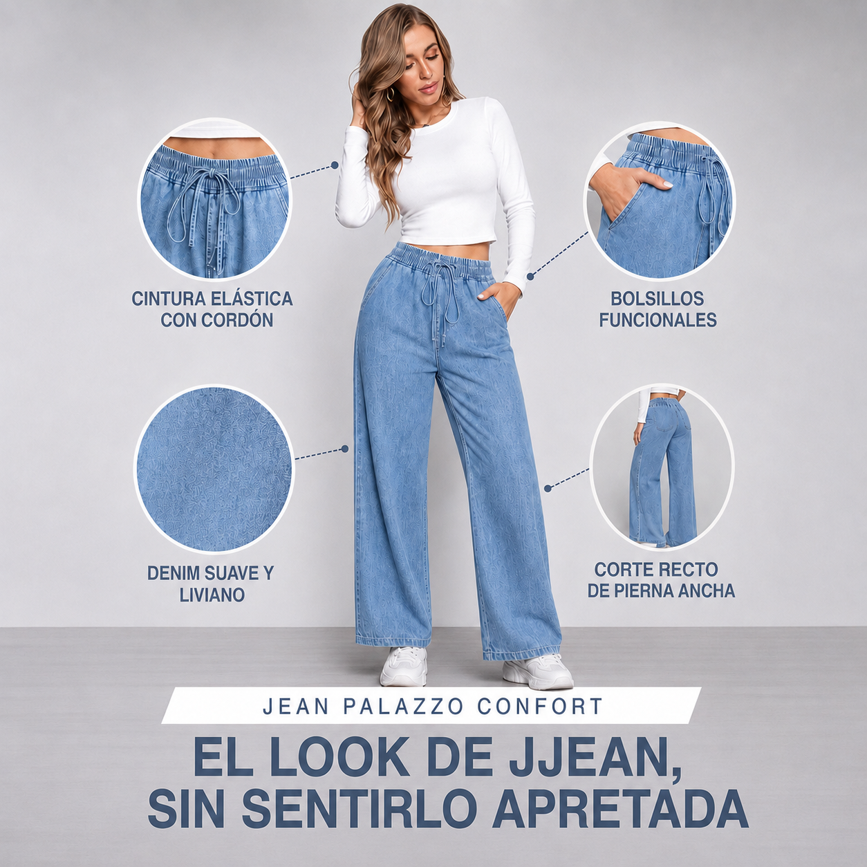 PANTALON PALAZZO DENIM
