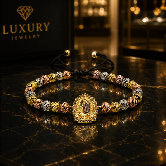 PULSERA VIRGEN DE GUADALUPE 3 OROS.