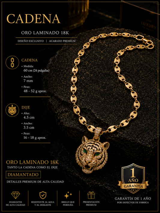 CADENA HOMBRE ORO LAMINADO 18K.