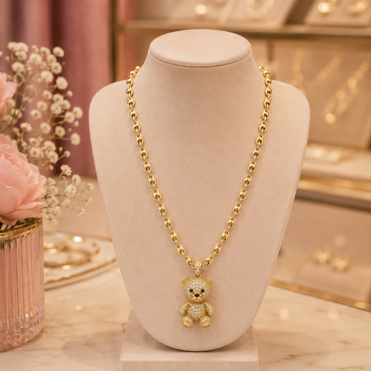 CADENA GUCCI ORO LAMINADO 18K MUJER.